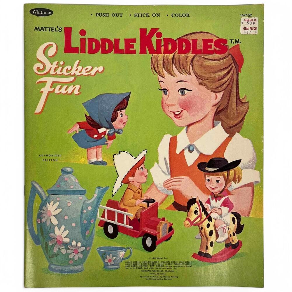 Mattel's Liddle Kiddles Sticker Fun Activity Book 1966 Whitman